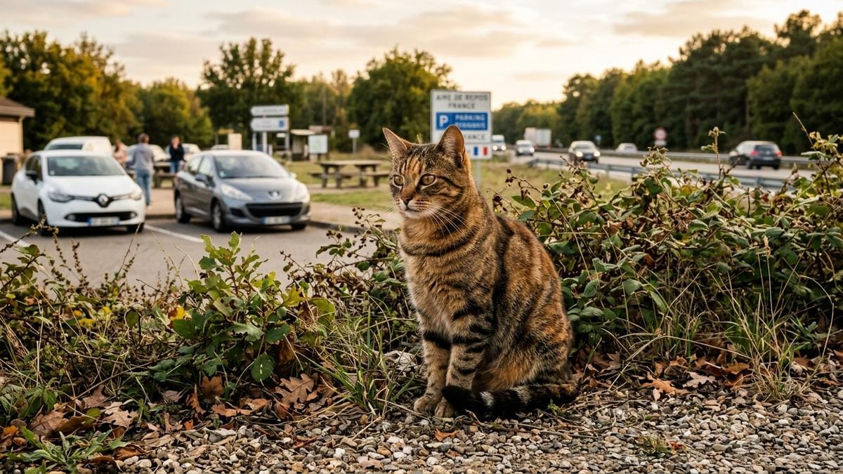 Rinuncia alle vacanze e vive 10 giorni in un'area di servizio pur di ritrovare la sua gatta