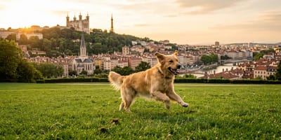 Un parc canin de 3 000 m² entièrement clôturé ouvre sur les hauteurs de Lyon