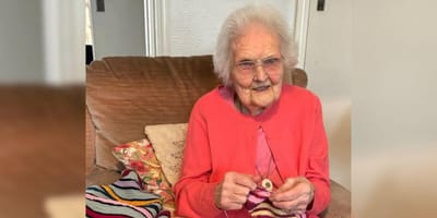 97 year old lady knitting