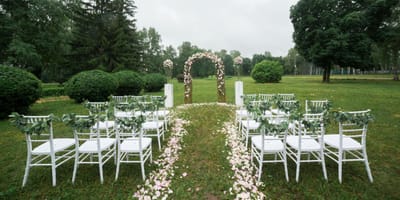 Outdoor wedding altar