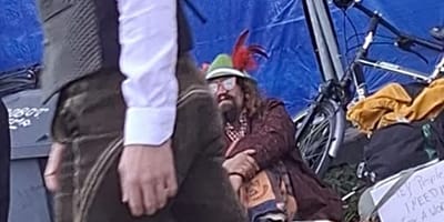 Bettler beim Münchner Oktoberfest