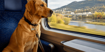 cane in treno