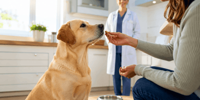 cane mangia un biscotto