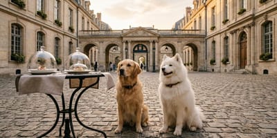 des chiens prêts à se régaler