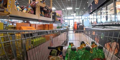 Einkaufswagen in italienischem Supermarkt
