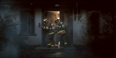 Bomberos abren una puerta