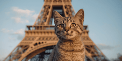 French cat names: Woman cuddling cat on lap