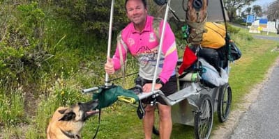Garth auf Charity-Tour mit seinem Assistenzhund