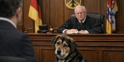 Hund im Gerichtssaal