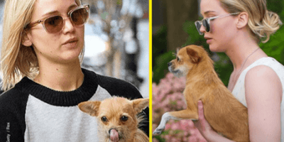 Jennifer Lowrence con il cane