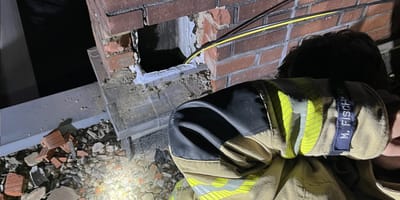 Cat stuck in chimney pipe