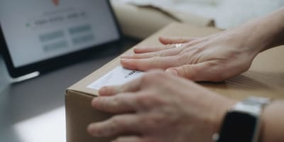 Kobieta nadaje paczkę