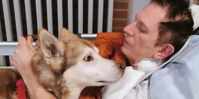 Kranker Mann sieht seinen Hund zum letzten Mal