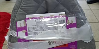 Mit Klebeband verschlossene Katzenhöhle