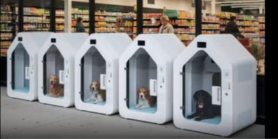 Pet pads outside German supermarket