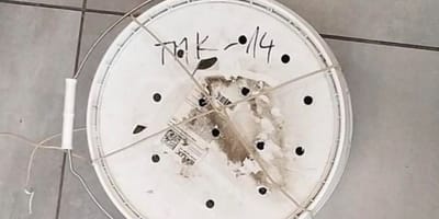 Auf dem Friedhof gefundene Farbdose