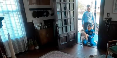 Hereniging tussen Christina Koch en haar hond