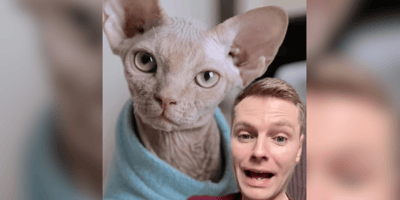 Sphynx cat with Ben The Vet