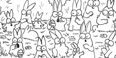 Suchbild Katze unter Hasen