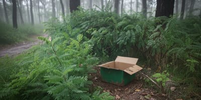 Un carton abandonnée dans la nature