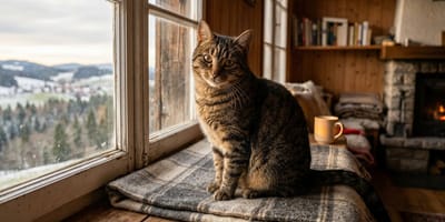un chat dans une maison