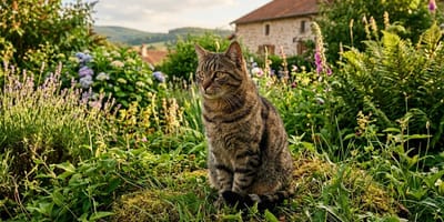 Een kat in de natuur