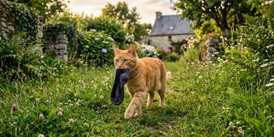 Un gatto che ruba biancheria