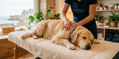 un chien aux thermes