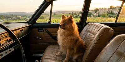 Un chien dans une voiture