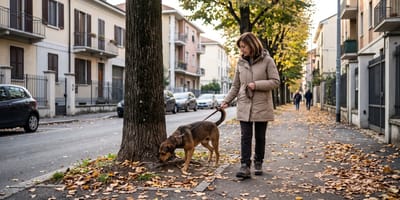 Un chien en pleine balade avec son humaine
