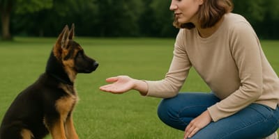 Un chiot en pleine éducation