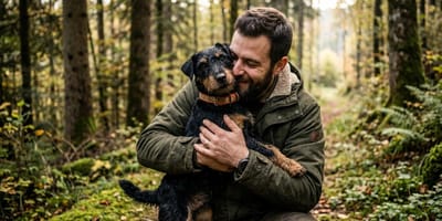 Ein Mann und sein Hund