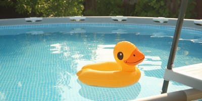 Une piscine avec une bouée