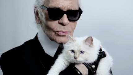 Karl Lagerfeld mit Katze Choupette