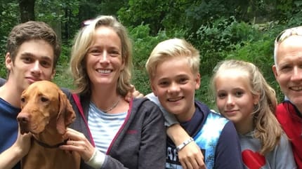 Familiefoto met hond