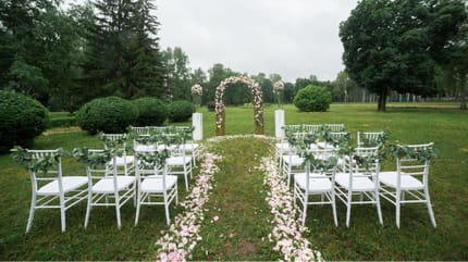 Outdoor wedding altar