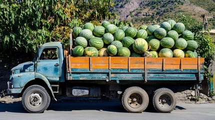 Cieżarówka z melonami