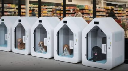 Pet pads outside German supermarket
