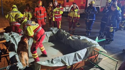 Rettungshundeinsatz nach Zugunglück von Riedlingen