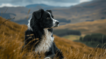 scottish deerhound standing in field