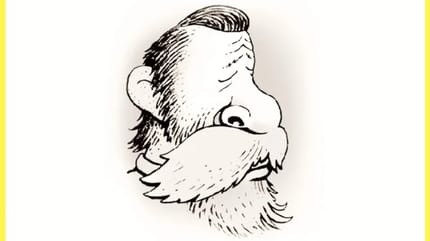 Optical illusion picture of man and dog