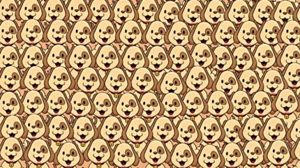 Encuentra al gato entre los perros