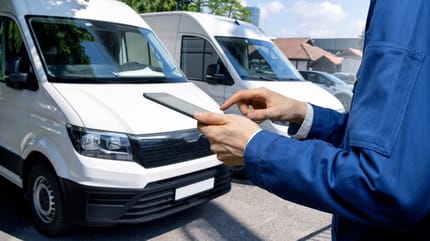 Transporter auf einem Parkplatz