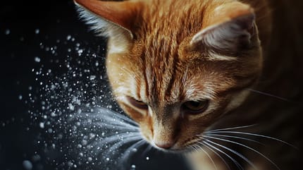 Un chat roux en gros plan