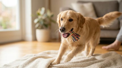 Un chien en pleine forme qui joue