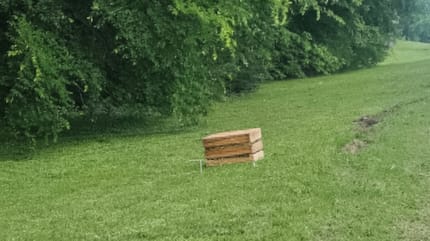 Une caisse abandonnée dans la nature