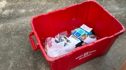 Une poubelle de jardin abandonnée