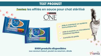 🐾 Votre chat mérite le meilleur ! Testez gratuitement Purina One Chat – Effilés en sauce spécial chat stérilisé 😻
