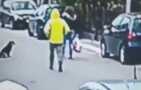 złodziej próbuje napaść kobietę