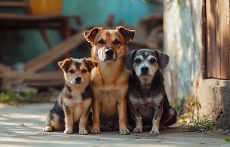 Hunde in unterschiedlichen Entwicklungsphasen